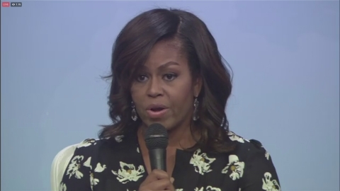 Michelle Obama links up with London schoolgirls